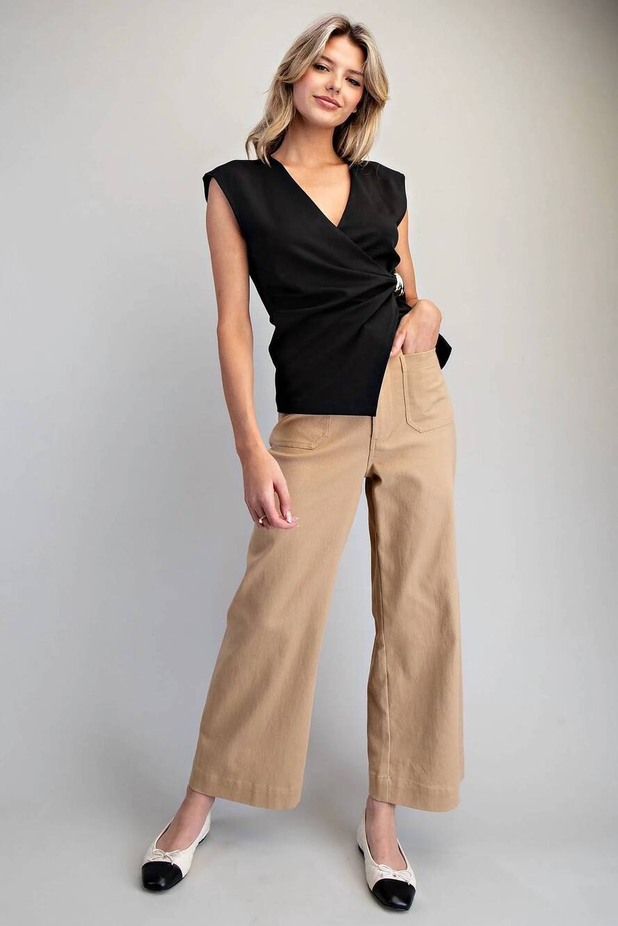 NEW EE:SOME modern muse wide-leg pants in taupe